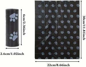 ถุงเก็บอุจจาระสุนัขแบบหนาพิเศษ ป้องกันการรั่วซึม ลายอุ้งเท้าน่ารัก ผลิตจากโพลีเอทิลีน ทนทาน เหมาะสำหรับการพาสุนัขเดินเล่นกลางแจ้ง - Product Image 3