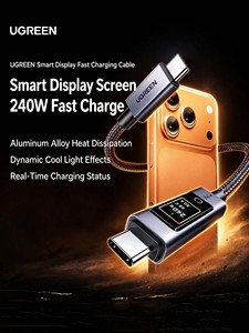 สายชาร์จ UGREEN 240W PD Type C to Type C รุ่น L541 แบบถัก พร้อมหน้าจอแสดงผลดิจิตอลแสดงแรงดัน กระแสไฟ และกำลังไฟ - Product Image 2