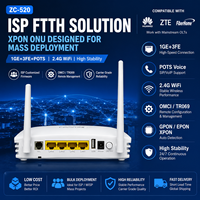 Modem Zikun ZC-520 1GE+3FE WiFi GPON ONU ONT, Sama Seperti HG8546M HS8545M5 untuk Peralatan Fiber Optik FTTH