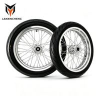 Kit de pneus E-Bike haute performance pour Light Bee LBX 17 Supermoto, roues 2026 CNC Chrome Argent, 70/90 90/80-17, Nouveau 1
