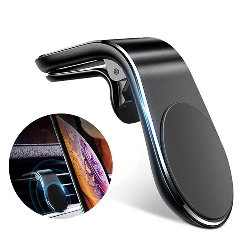 Pemegang Telepon Mobil Magnetik, Dudukan Telepon Logam Mobil untuk Ponsel Universal, Ventilasi Udara Mobil Dipasang Braket untuk Iphone Huawei Samsung Xiaomi