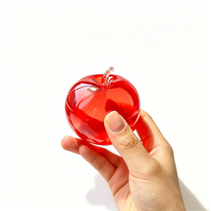 Jouet anti-stress souple en TPR transparent en forme de pomme rouge, jouet sensoriel à presser en forme de fruit - Product Image 4