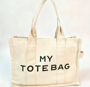 Bolso Tote de Lona con Correa Larga y Estampado de Letras Grandes, Estilo Simple y Moderno, de un Solo Hombro, Nuevo, Directo de Proveedor - Product Image 3