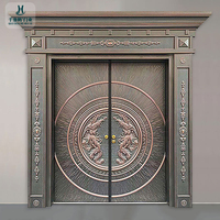 Porte d'entrée antivol de style colonne romaine chinoise en alliage de zinc et acier inoxydable, finition peinture thermolaquée, pour usage commercial et protection de villa