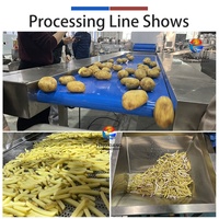 Complete Taro-aardappelverwerkingslijn van roestvrij staal, automatische industriële was-, schil-, snij- en friteusemachine voor groenten