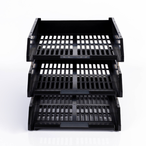 منظم مكتبي بلاستيكي قابل للتكديس بثلاث طبقات لحفظ المستندات والملفات - Product Image 2