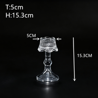 Décoration de table de mariage, porte-bougie en verre transparent en forme de lampe vintage