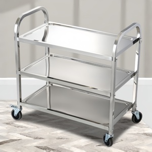 Carrito Utilitario de Acero Inoxidable con Gran Capacidad de Carga y Ruedas de Desplazamiento Suave para Hoteles, Restaurantes y Cocinas, Fácil de Limpiar - Product Image 5