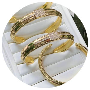 Bracciale braccialetto in oro Trending unico ora ampio da donna stile stile braccialetto Boho rame ottone braccialetto braccialetto - Product Image 1