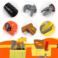 Station d'outils d'atelier pour enfants, jouet de jeu de rôle de bricoleur, costume de travailleur du bâtiment pour jeu d'imitation, jeu d'outils de construction