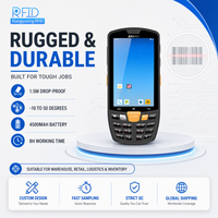 Pemindai Barcode PDA Genggam Android 12 untuk Pengiriman Logistik IP65 4 Inci 4G WIFI PDA Tangguh