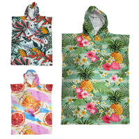 Serviette de plage poncho en microfibre imprimée antimicrobienne personnalisée, séchage rapide, écologique, durable, toutes saisons