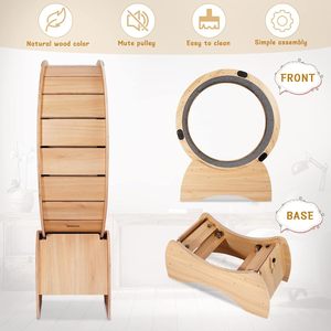 Support de jouet pour <span class=keywords><strong>chat</strong></span> en bois moderne roue de course silencieuse planche de fitness exercice cadre d'escalade pour animaux de compagnie tapis roulant-dégagement arbres <span class=keywords><strong>à</strong></span> <span class=keywords><strong>chat</strong></span> grattoir - Product Image 4