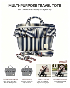 Premium Baumwoll-Kinderwagen-Organizer mit Eimerdesign, Tragbare Aufbewahrungstasche für Kinderwagen - Product Image 3