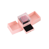 Boîte en acrylique AYOYO, fleurs décoratives, roses préservées pour la Saint-Valentin, le Nouvel An, le mariage, Noël, boîte à bijoux avec fleurs éternelles