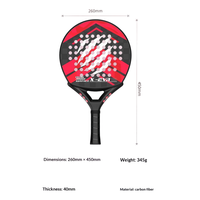 Raquette de padel légère en fibre de carbone et mousse EVA avec logo personnalisé d'usine, formes rondes/diamant/goutte d'eau