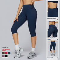 XW-TZ3127 Vente en gros de leggings de longueur mollet, vêtements de sport pour la salle de sport, rembourrage confortable, haut de yoga, vêtements de sport actifs, tenue de fitness pour femmes
