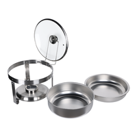 Vaisselle argentée Chauffe-plats Buffet serveur Poêle ronde Chauffe-plat pour buffet de mariage