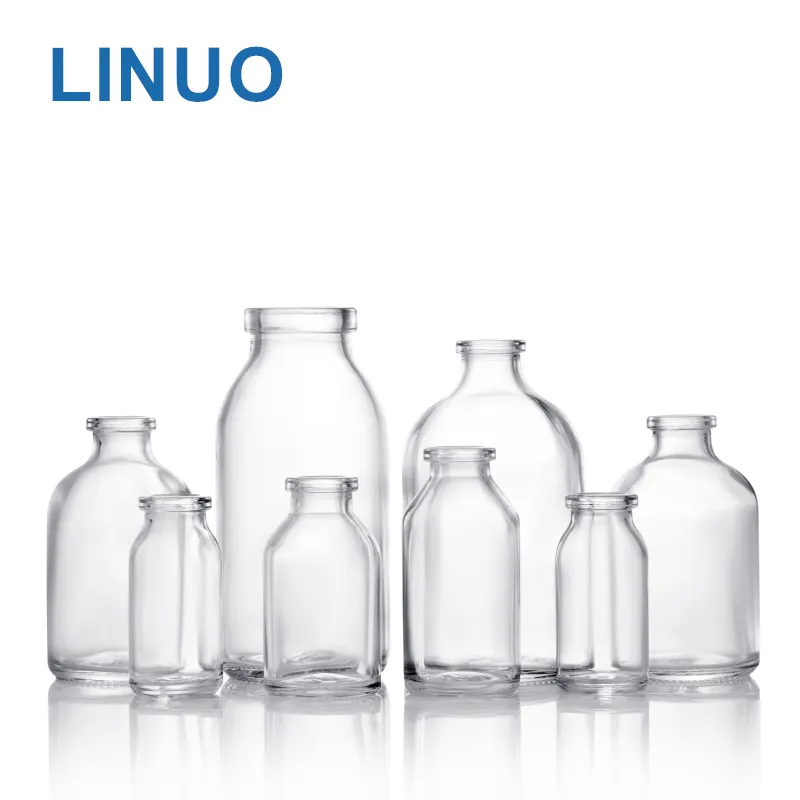 LINUO 7ml 10ml 15ml 20ml 50ml 100ml 250ml klarer medizinischer Borosilikat-Lieferant für speziell geformte Glasflaschen