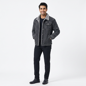 OEM <b>Custom</b> Unisex Distressed Acid Wash <b>Denim</b> <b>Jacket</b> Coats Jean Work <b>Jacket</b> for Men and Women for Winter - Product Image 1