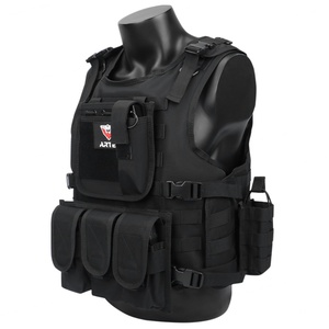 Gilet tactique multifonctionnel en polyester 600D PVC pour l'extérieur, gilet d'entraînement respirant solide, gilet tactique ajustable pour homme - Product Image 4