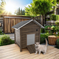 Cathouse Weerbestendige Konijnenhok Buiten Houten Schuilplaats Voor Wilde Katten Konijnen Kippen Solide Patroon Kleine Dieren Schuilplaats