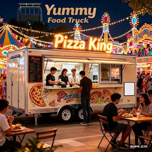 Remorque de cuisine mobile commerciale, remorque de concession, camion-restaurant, conteneur de restauration, stand alimentaire avec intérieur en acier inoxydable pour pizzas et burgers - Product Image 3