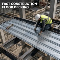 Tôle de plancher galvanisée pour économie circulaire, tendance de construction durable, plancher léger à haute capacité de charge