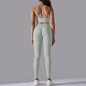 Leggings de Yoga 2 pièces sans couture de haute qualité femmes vêtements actifs vêtements de Fitness et de Yoga soutien-gorge de sport ensembles de Fitness de gymnastique - Product Image 1