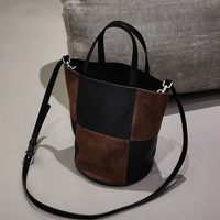 Sacs seau en cuir véritable style décontracté et tendance, avec sangles amovibles, polyvalents, pour femmes, à porter à la main ou en bandoulière, vente en gros