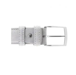 Colección completa de excelente calidad de cinturón de hombre ancho de gamuza blanca de cuero personalizado hecho a mano italiano - Product Image 4