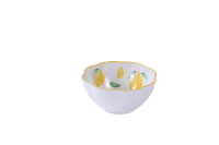 Service de table en mélamine motif citron estival, assiettes et bols en mélamine incassables à bord festonné en forme de fleur jaune