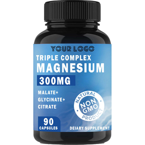 Étiquette personnalisée Triple Magnésium 300mg Capsules Non-OGM Sommeil Muscles OEM Shop - Product Image 1