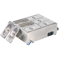 Gewerblicher Elektrischer Tisch-Speisewärmer mit 2/3/4/6 Behältern aus Edelstahl, Bain Marie für Buffet, Catering, Hotels und Restaurants