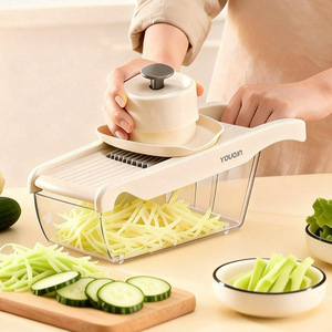 Youain <b>Multi</b> <b>Functional</b> <b>Vegetable</b> <b>Cutter</b> Shredder Potato Radish Slicer Kitchen Tool With Container For <b>Vegetables</b> Processing - Product Image 1