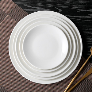 Assiette ronde, assiette plate, assiette peu profonde, assiette de service, assiette en céramique, assiette à steak de style occidental, assiette commerciale, personnalisable - Product Image 2