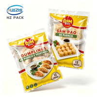Sachet sous vide haute barrière en nylon PE sans BPA, imprimé sur mesure, de qualité alimentaire, pour dumplings congelés, siumai, dim sum, fruits de mer 500g 1kg