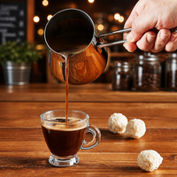 Cafetière turque en acier inoxydable pour cuisinière, Cezve Ibrik, pour la préparation du café et du thé, et le chauffage du lait, pour la maison, la cuisine, les cafés et les restaurants, vente en gros