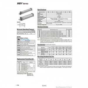 SMC Pneumatics Cylindre lisse MDBYB50-80Z Pièces pneumatiques - Product Image 1