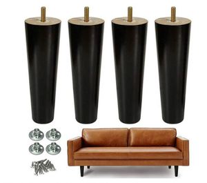 Solid Wood Furniture Legs for Dining <b>Table</b> Sofa Couch-Powder Coated Black Brown Modern Design WEKIS Brand Bedroom Living Room - Product Image 3