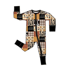 Modischer Bedruckter Gestrickter Bambus-Spandex Tier-Strampler für Neugeborene und Kleinkinder Langärmelig Frühling Zweiwege-Reißverschluss Jungen Mädchen 2T - Product Image 5