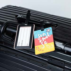 Accessoires de voyage Impression et gravure personnalisées Étiquette de bagage en silicone souple promotionnel Étiquette de bagage en PVC - Product Image 6