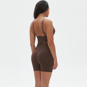 Débardeur de sport côtelé sans couture pour femme, dos nu, haute qualité, personnalisable, pour la course et la gym, maintien élevé - Product Image 6