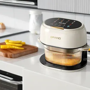 4L 5 L CALIENTE Llegada Aceite profesional de grado alimenticio Freidoras de aire libres multifuncionales Freidoras de aire eléctricas de vidrio inteligentes profundas - Product Image 1