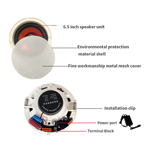 Altavoz de techo con Bluetooth de 6,5 pulgadas, Subwoofer estéreo de <span class=keywords><strong>alta</strong></span> <span class=keywords><strong>fidelidad</strong></span>, sistema PA, 30W, reproductor de música para interior del hogar, altavoz de Nivel D - Product Image 5