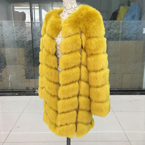 Di alta qualità di modo Lungo della signora del manicotto del cappotto di pelliccia del faux di inverno Cappotto di Pelliccia di Volpe - Product Image 6