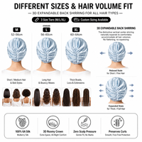 Bonnet en Soie de Mûrier 100% Personnalisé, Taille Ajustable, Bonnets en Soie avec Logo, Ensemble de Bonnets en Soie Personnalisés pour Femmes pour Dormir
