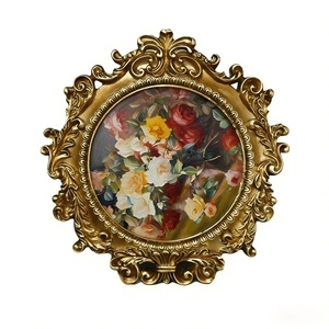 Avrupa Tarzı Altın Oval Süslü Vintage Barok Resim Çerçevesi Duvar ve Masa İçin Zarif Barok Reçine Portre Fotoğraf Çerçevesi - Product Image 4