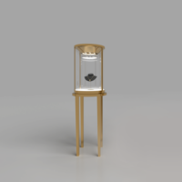 Vitrine SC SHOWCASE de haute qualité, moderne, en acier inoxydable doré, avec éclairage LED, verre trempé, écologique et étanche