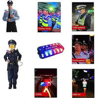Lámpara de hombro de tráfico LED recargable para ciclismo nocturno, luz de advertencia estroboscópica roja y azul con linterna, luces de tráfico intermitentes